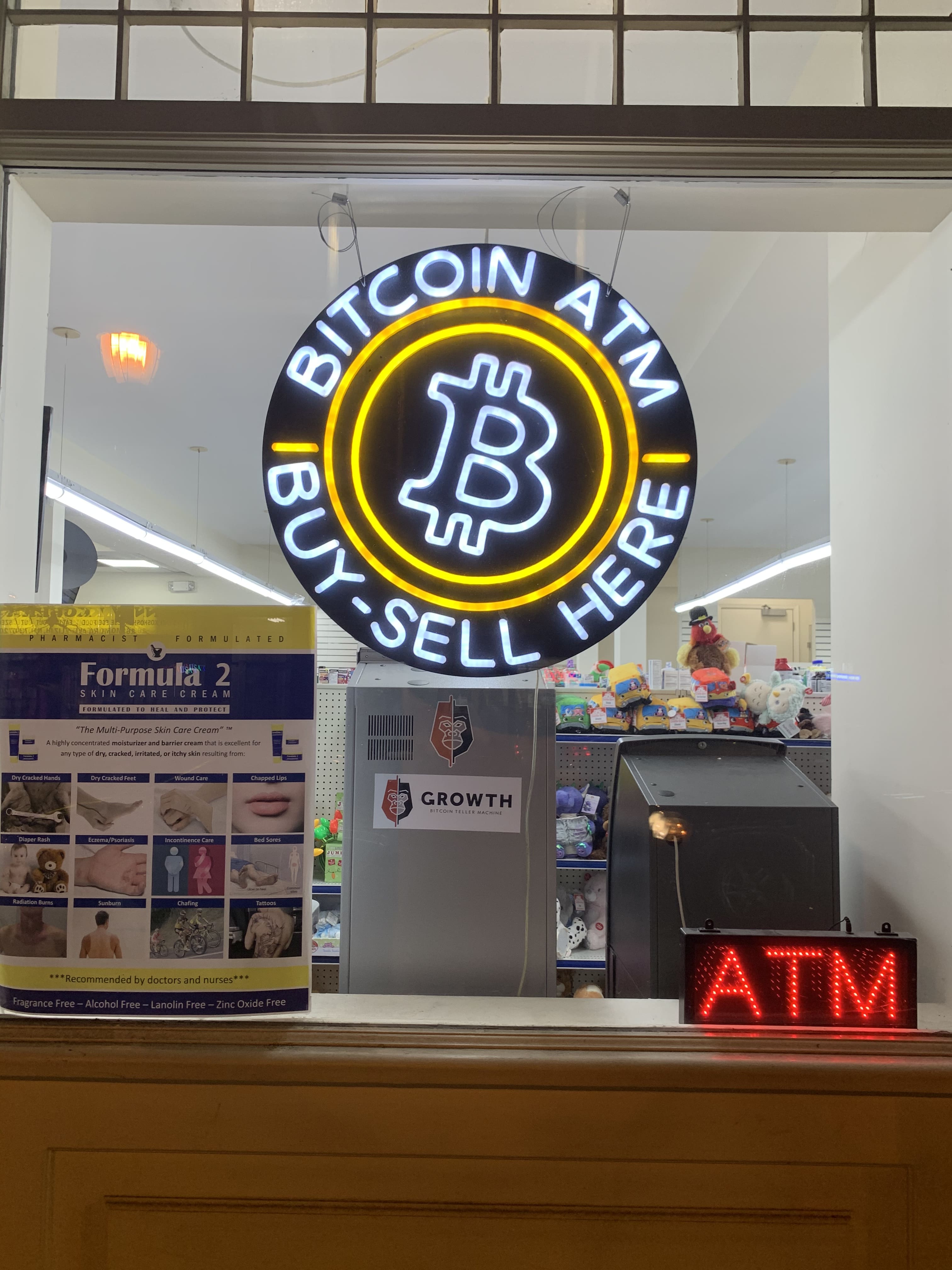 Bitcoin ATM Window Sign